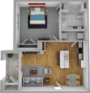 A1 - One Bedroom / One Bath 759 Sq.Ft.*